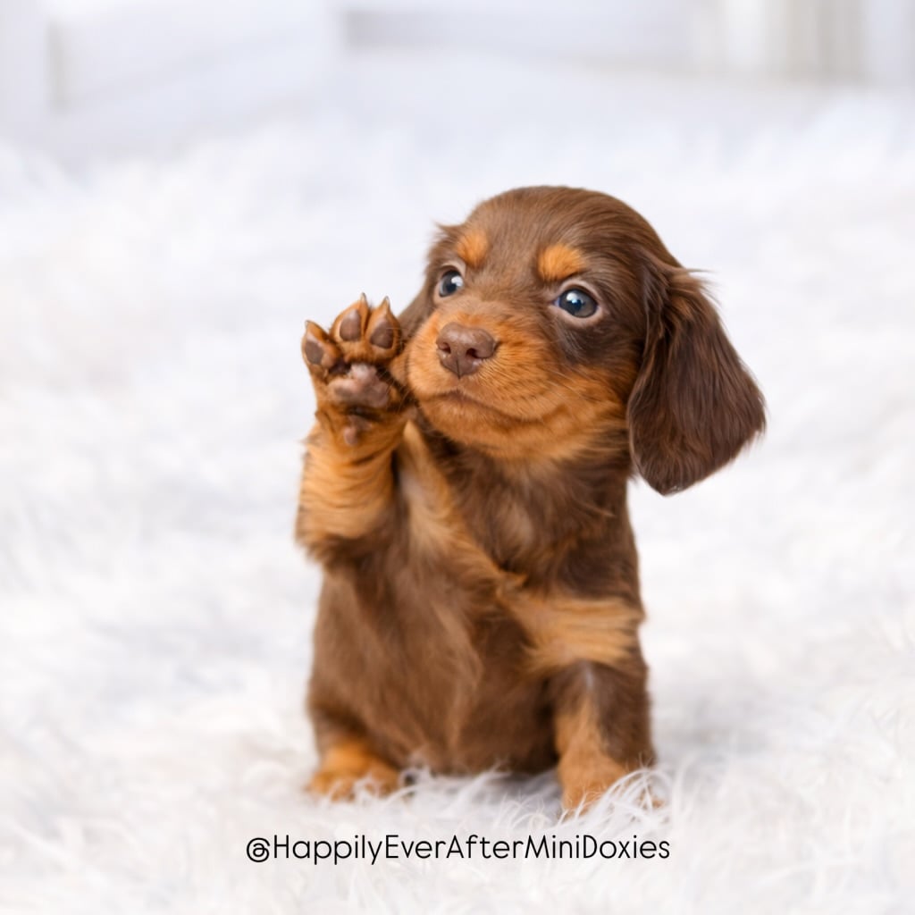 652114156_18049765934709955_4885220722152639122_n - Happily Ever After Rabbitry Sweet miniature longhair dachshund puppy available for adoption